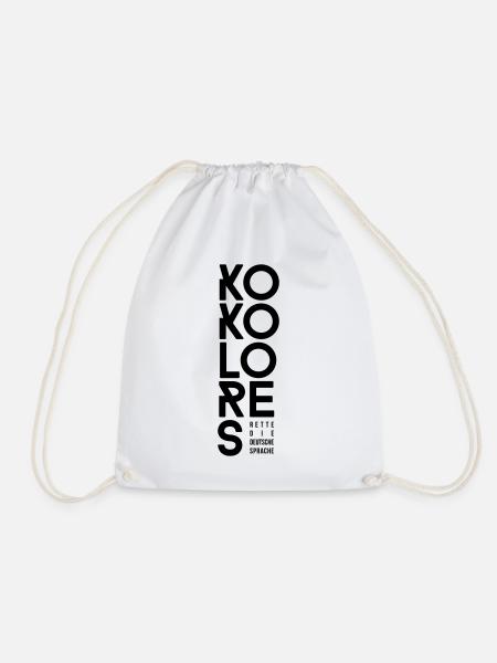 KOKOLORES Deutsche Sprache, Wort, Geschenk Blogger - Turnbeutel - Weiß