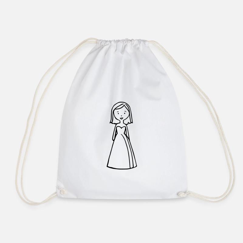 Comic Bride – Funny Wedding Motif - Drawstring Bag - white