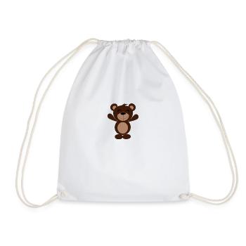 Friendly cuddly teddy - Drawstring Bag - white - Front