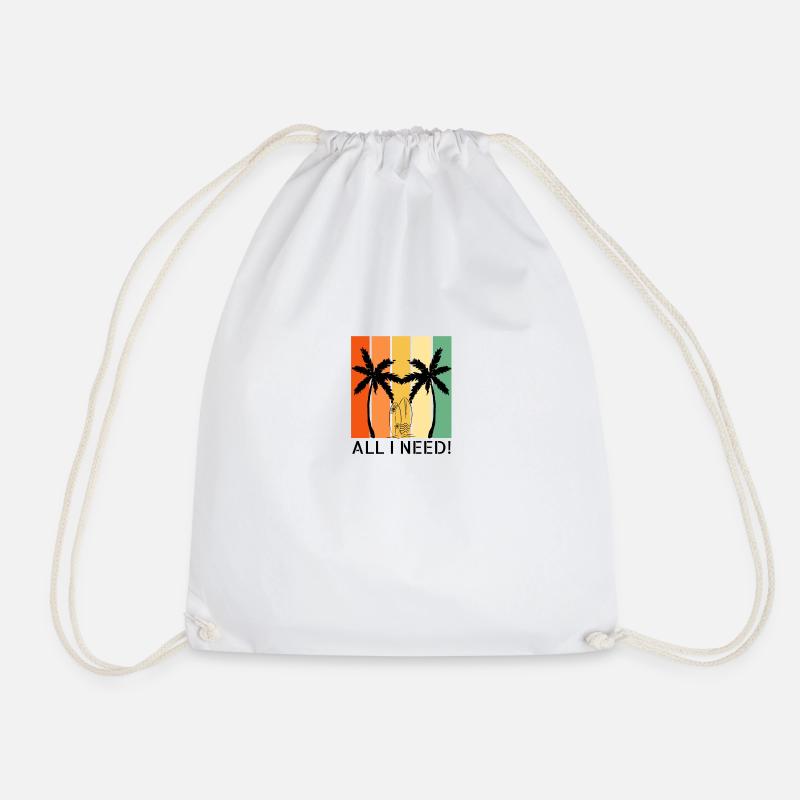 Retro Surfer - Drawstring Bag - white
