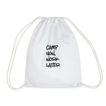camping - Drawstring Bag - white - Front