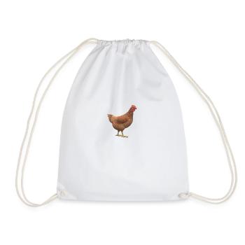 3D Huhn - Turnbeutel - Weiß - Vorne