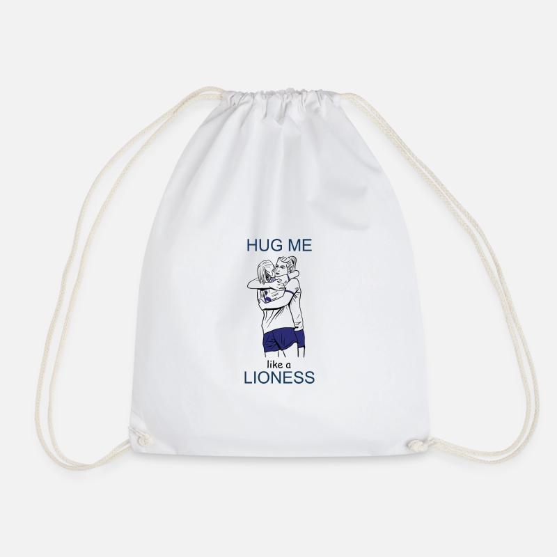 HUG ME LIKE A LIONESS - Drawstring Bag - white