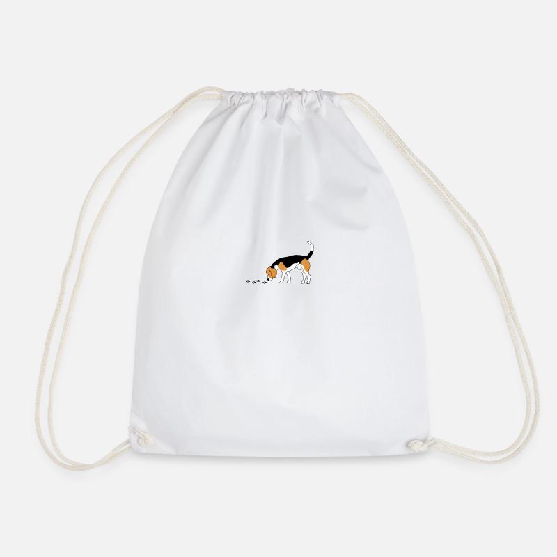 Beagle beagle - Drawstring Bag - white