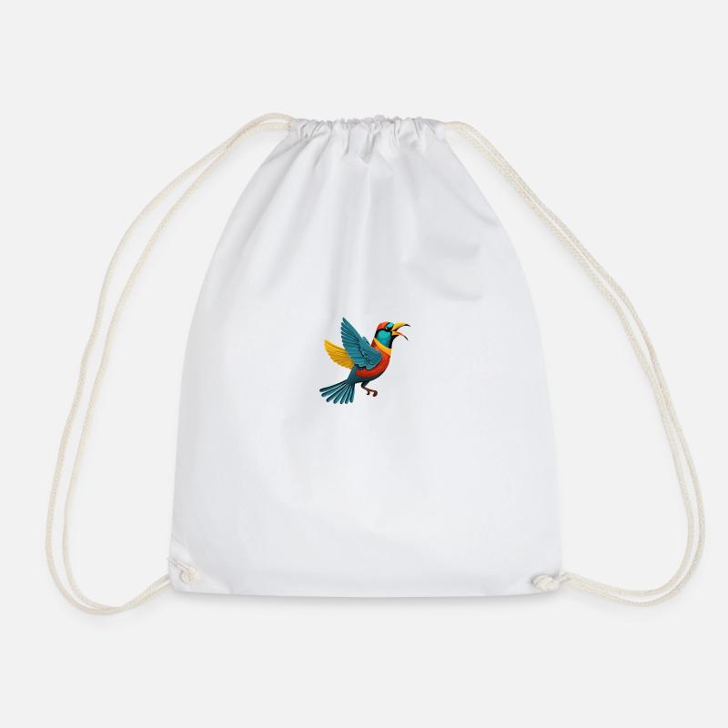 Tropical Bird (Magical Animals Collection) - Drawstring Bag - white