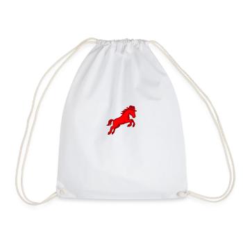 Cheval cabré avec chapeau cavalier élégant - Sac de sport léger - blanc - Devant