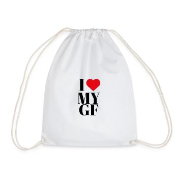 J’aime mon autocollant de petite amie, pas d’arrière-plan - Sac de sport léger - blanc - Devant
