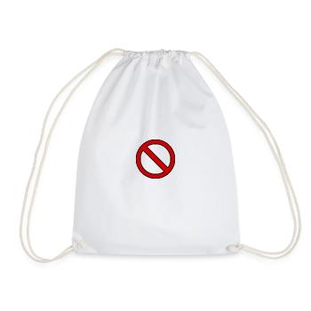 Prohibited signboard gift idea - Drawstring Bag - white - Front
