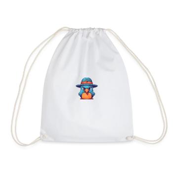 Oiseau au chapeau - Sac de sport léger - blanc - Devant