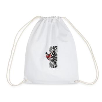 Magnificent Butterfly with decorated wings - Drawstring Bag - white - Front