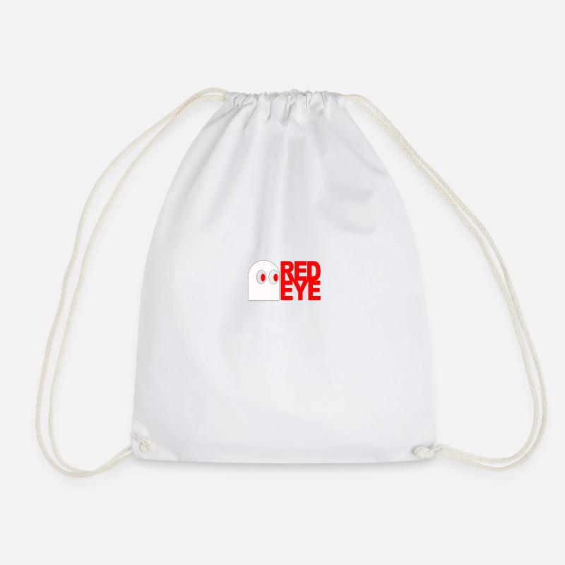 Spooky Red Eye - Drawstring Bag - white