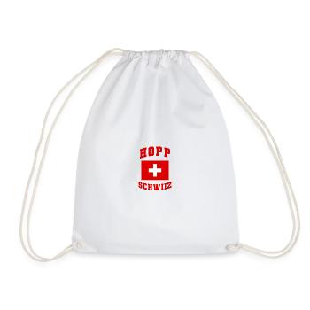 Schweiz Hopp Schwiiz Fahne Fanshirt Geschenk - Turnbeutel - Weiß - Vorne