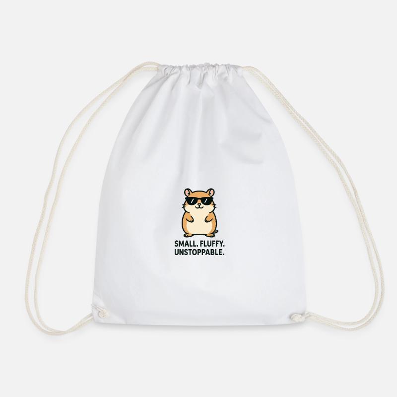 Little trendsetter hamster with sunglasses - Drawstring Bag - white