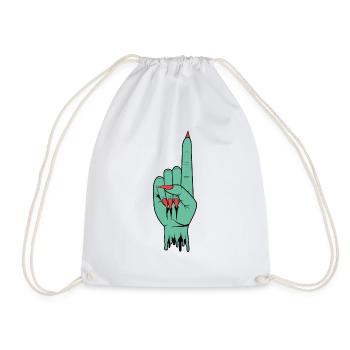 SpaceHoop - Blue Hand - Sac de sport léger - blanc - Devant