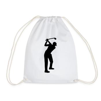 Golf player - Drawstring Bag - white - Front