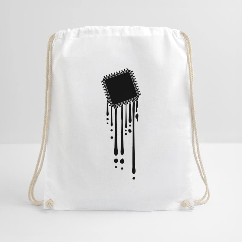 processor melt drops graffiti cpu computer Drawstring Bag