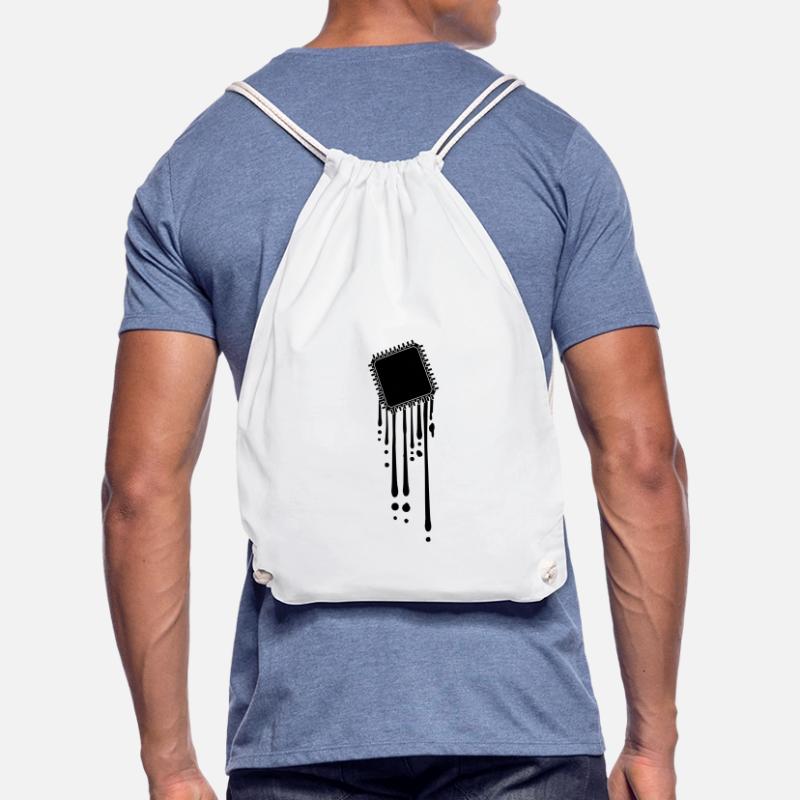 processor melt drops graffiti cpu computer Drawstring Bag