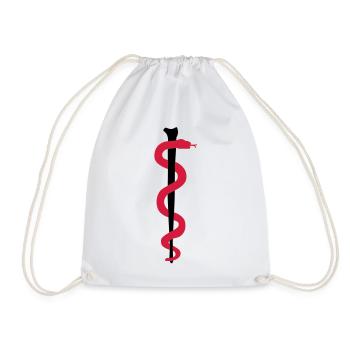 Rod of Asclepius - Drawstring Bag - white - Front
