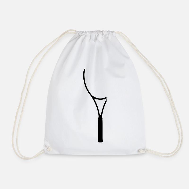 tennis racket - Drawstring Bag - white