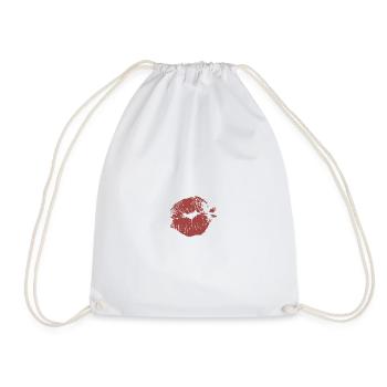 Kiss - Drawstring Bag - white - Front