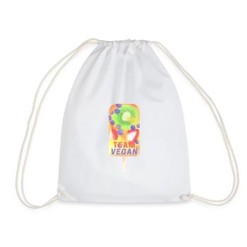 Team Vegan Cream - Drawstring Bag - white - Front