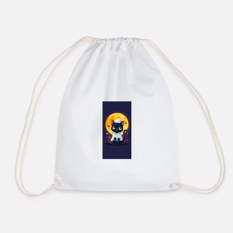 Chat de Clair de Lune en Cape de Fantôme - Sac de sport léger - blanc