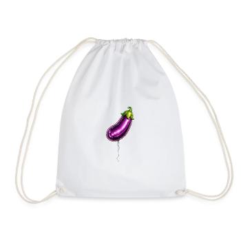 Ballon aubergine violette métallique hélium - Sac de sport léger - blanc - Devant
