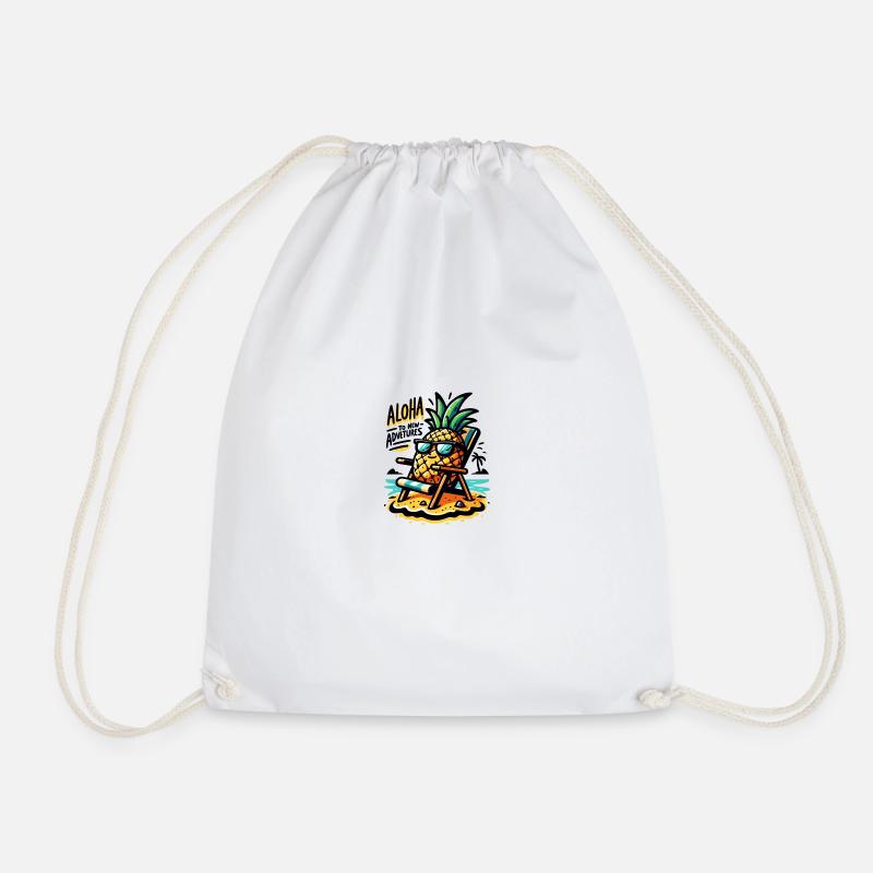Aloha to new Adventures - Drawstring Bag - white