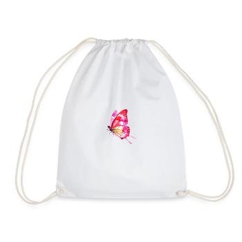 Butterfly, Colorful, Watercolor, Painting - Drawstring Bag - white - Front
