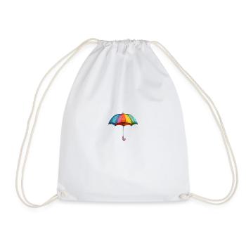 Colorful umbrella - Drawstring Bag - white - Front