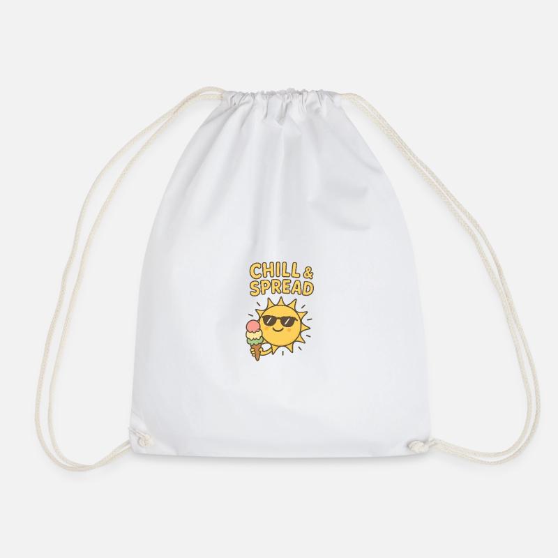 Chill & Spread Sonne Eis Spaß - Drawstring Bag - white