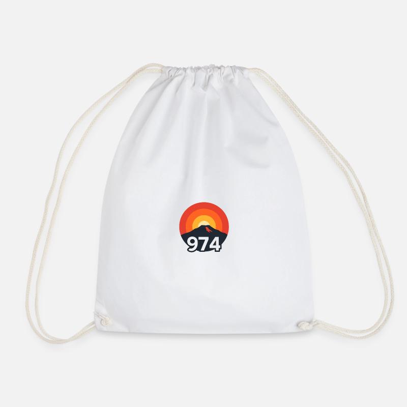 Piton de la Fournaise 974 - Drawstring Bag - white