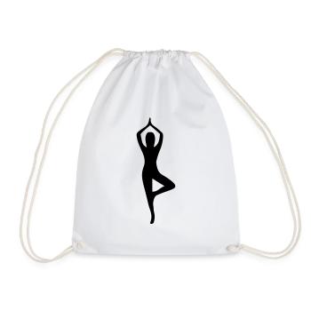 Yoga Pose Silhouette - Turnbeutel - Weiß - Vorne