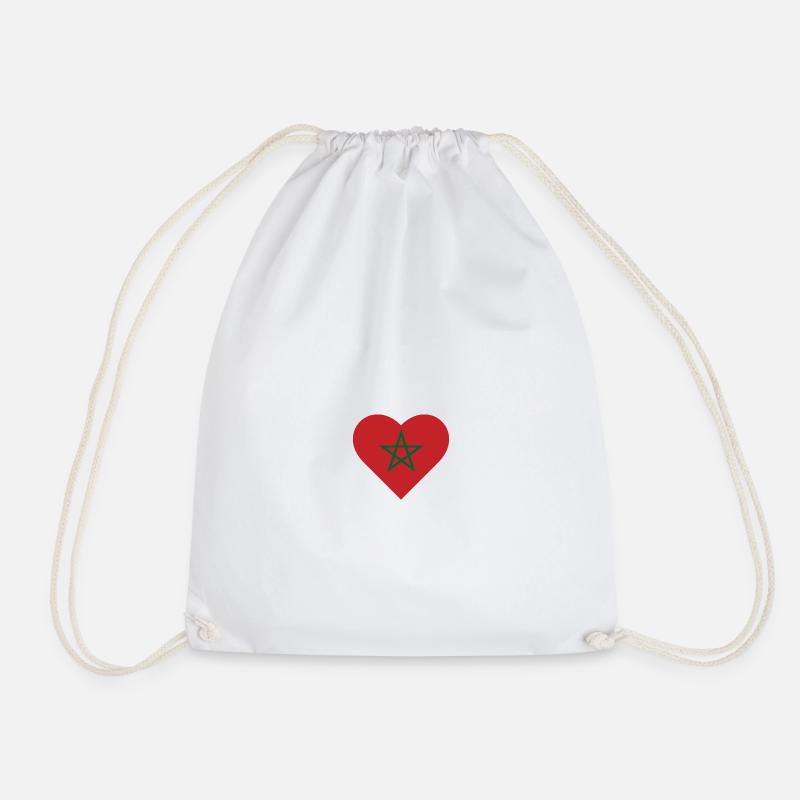 Moroccan Heart - Drawstring Bag - white