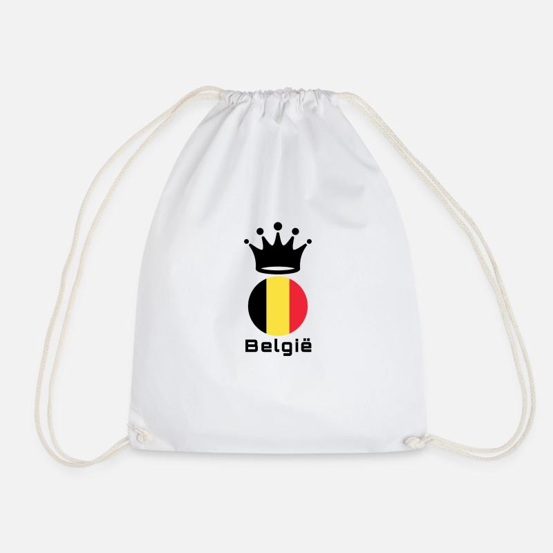 Belgium - Drawstring Bag - white
