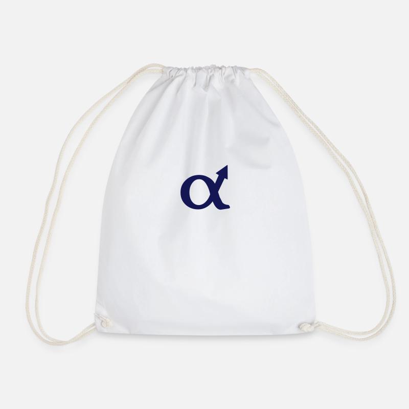 alphamale symbol - Drawstring Bag - white