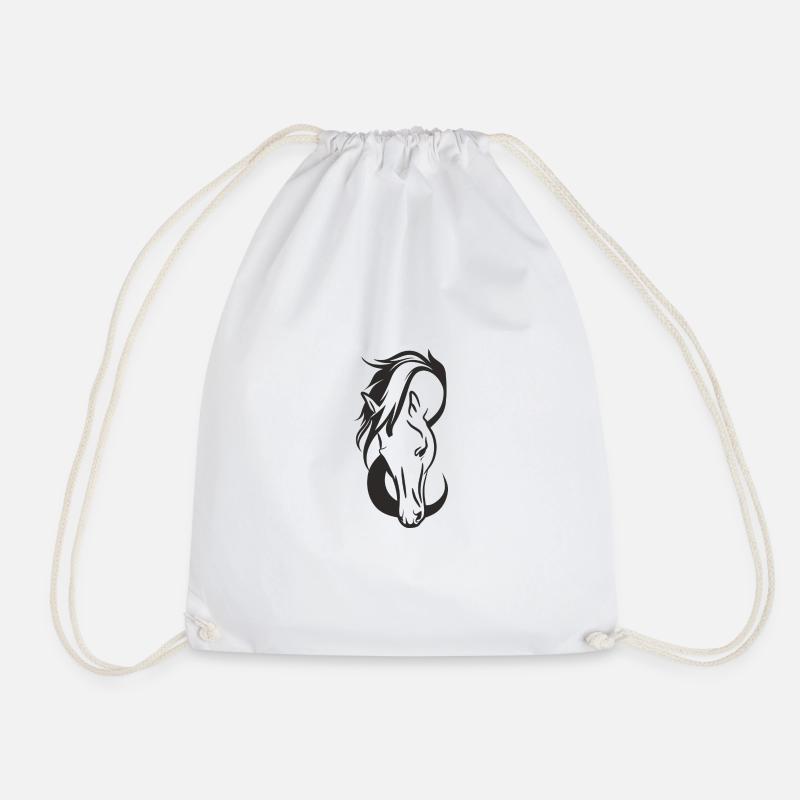 Beautiful horse head - Drawstring Bag - white