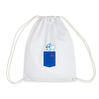 Souris dans une poche - T-shirt enfant - Sac de sport léger - blanc - Devant