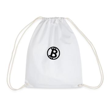 Bitcoin black - Drawstring Bag - white - Front