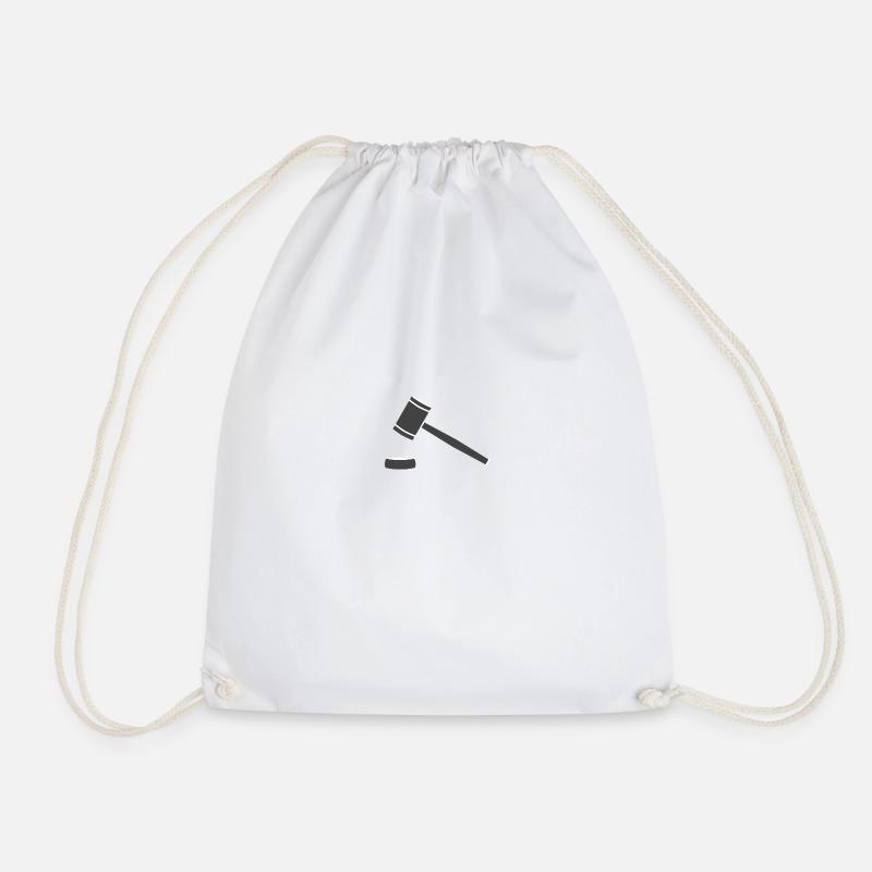 gavel - Drawstring Bag - white