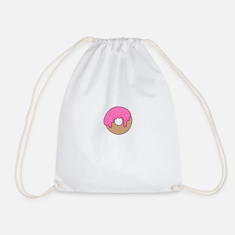 Pinker Donut Donut worry Candy Süßigkeiten Dessert - Turnbeutel - Weiß