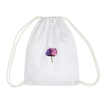 Mohnblume mit Regentropfen - Turnbeutel - Weiß - Vorne