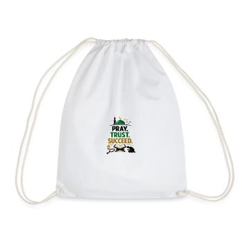 Muslim Religious Message, Faith and Success - Drawstring Bag - white - Front