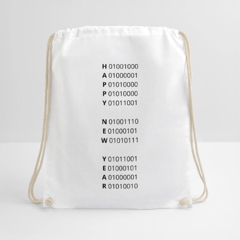 HAPPY NEW YEAR – binary code Drawstring Bag