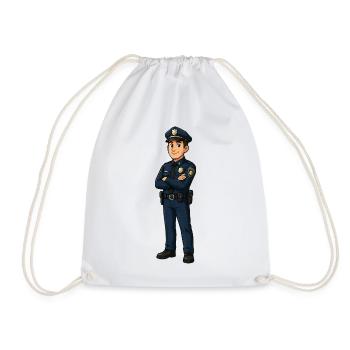 Police officer on duty illustration - Drawstring Bag - white - Front