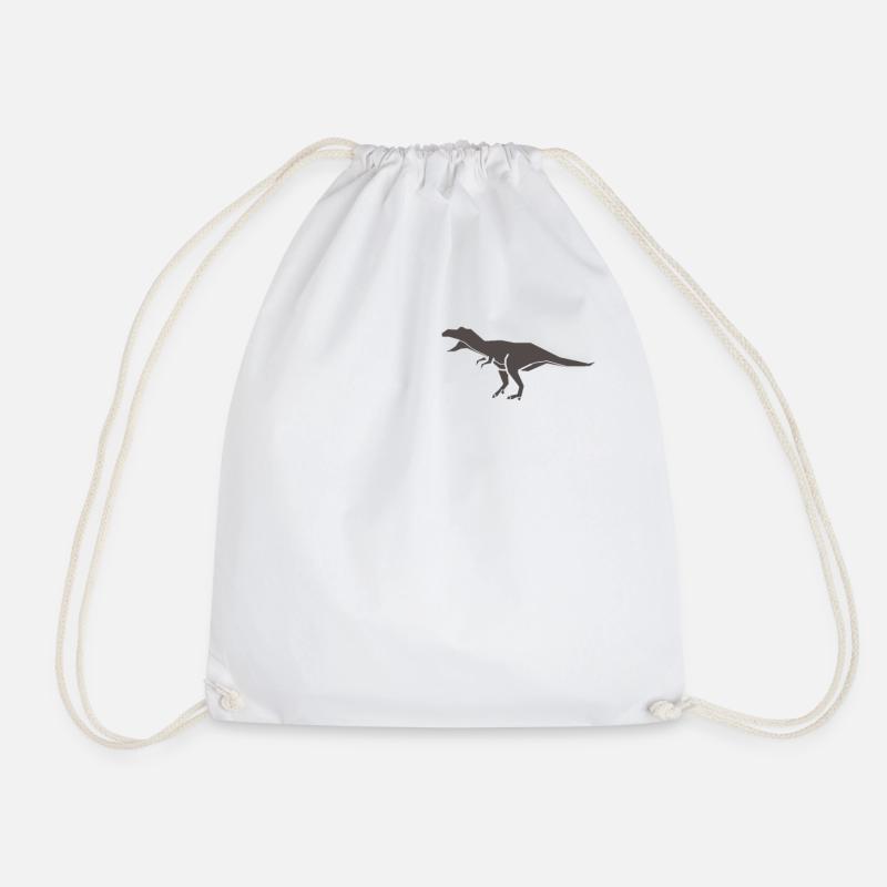 Dinosaurier Logo minimalistisch Geschenkidee - Turnbeutel - Weiß