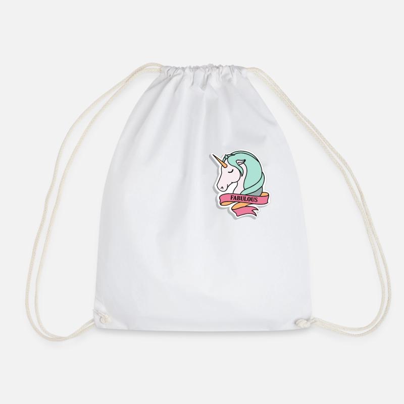 Fabulous Einhorn Unicorn Logo Icon - Turnbeutel - Weiß