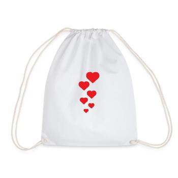 Coeur Cœurs Bonheur Amitié Cadeau familial - Sac de sport léger - blanc - Devant