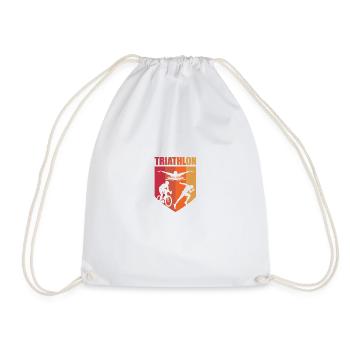 Triathlon, Swimming, Cycling, Running, Sports - Drawstring Bag - white - Front