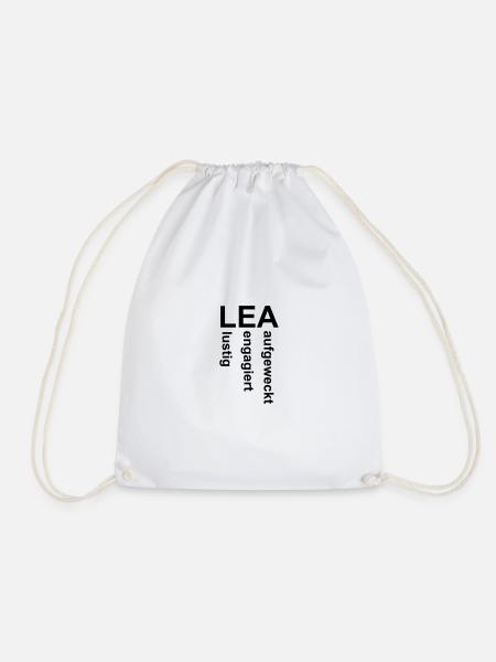 Lea - Ein ganz spezielles Design nur für Lea - Turnbeutel - Weiß